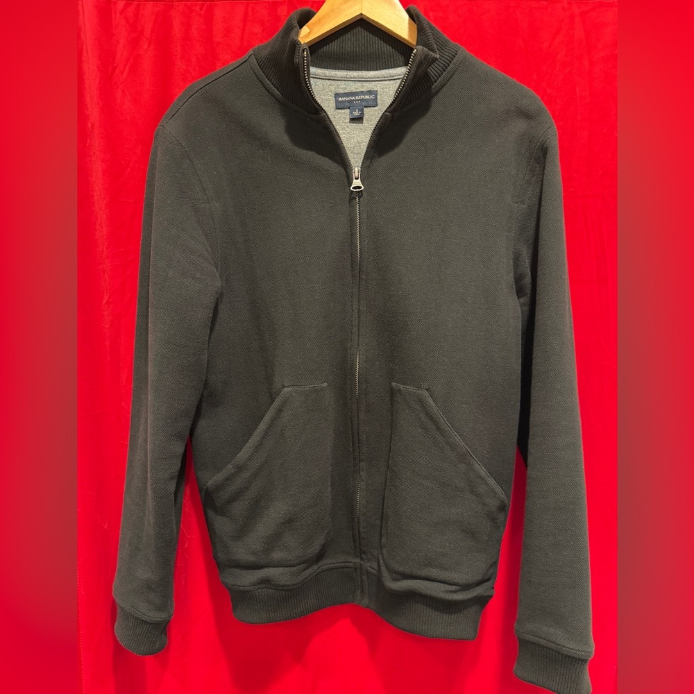 Banana Republic Men's Black Zip-Up Sweater